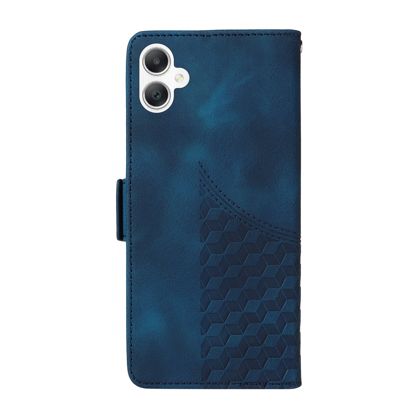 For Samsung Galaxy A06 Case PU Leather Phone Cover Rhombus Starry Imprinted - Blue
