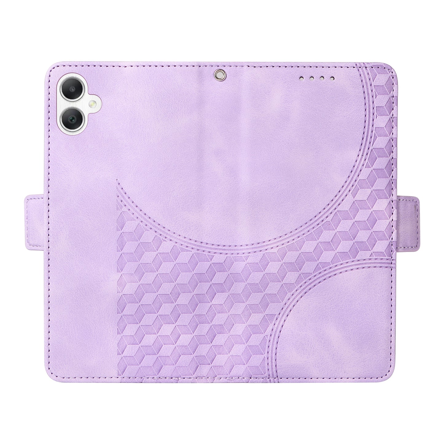 For Samsung Galaxy A06 Case PU Leather Phone Cover Rhombus Starry Imprinted - Purple