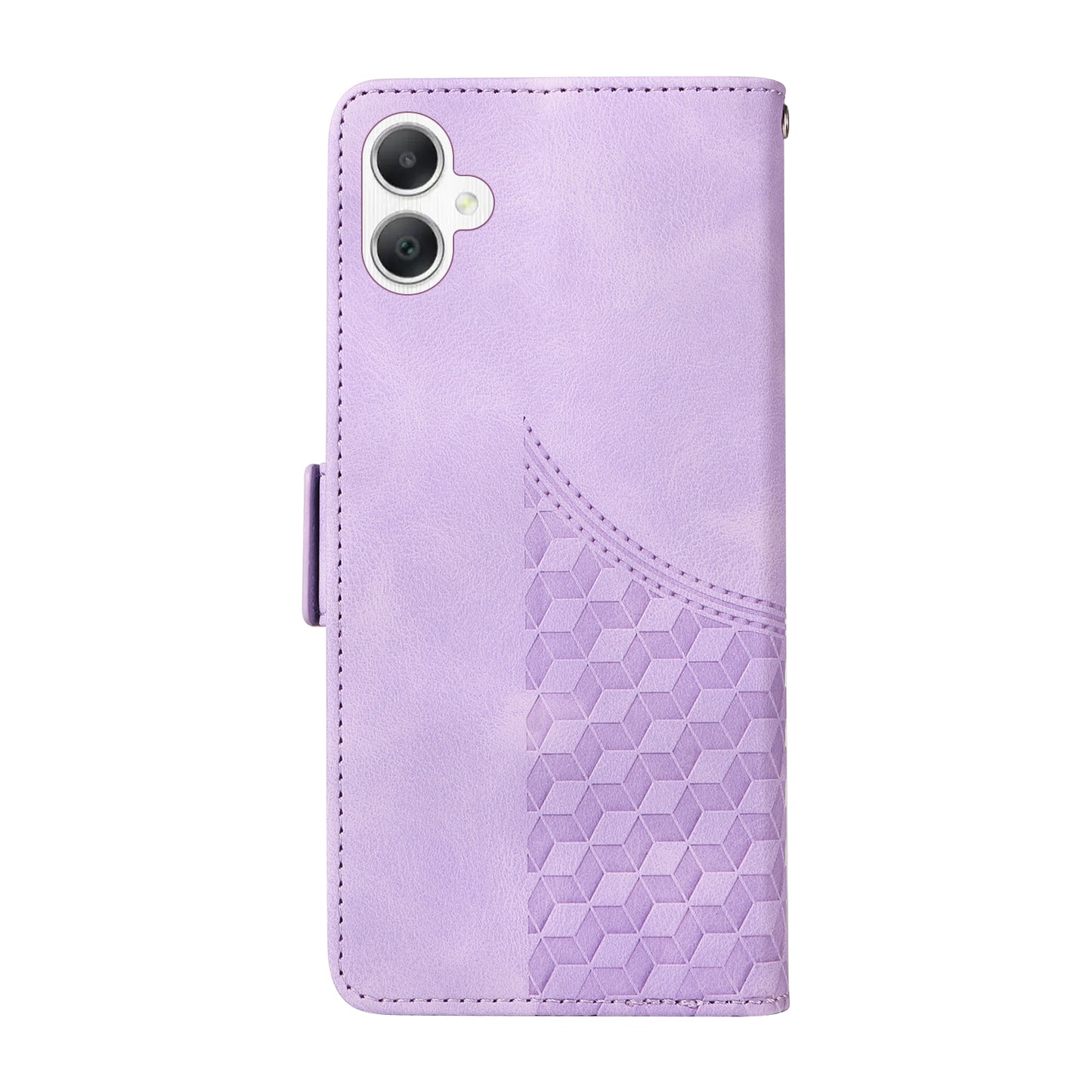For Samsung Galaxy A06 Case PU Leather Phone Cover Rhombus Starry Imprinted - Purple