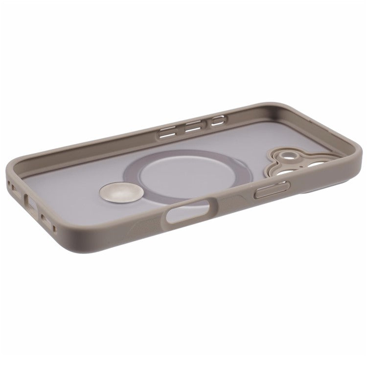 For iPhone 16 Plus Case Rotatable Magnetic Kickstand TPU+PC Matte Phone Cover - Titanium Gold