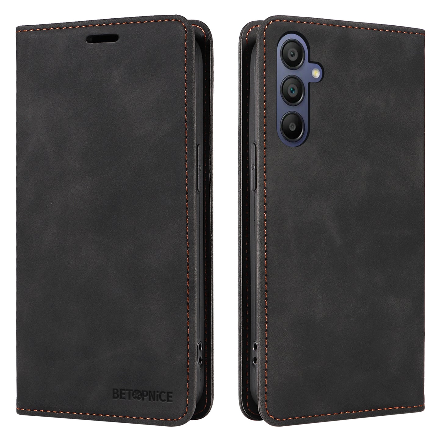 BETOPNICE 003 For Samsung Galaxy A16 5G / A16 4G Stand Case Anti-Scratch Leather Wallet Phone Cover - Black