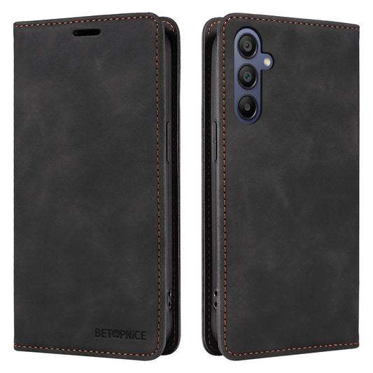 BETOPNICE 003 For Samsung Galaxy A16 5G / A16 4G Stand Case Anti-Scratch Leather Wallet Phone Cover - Black
