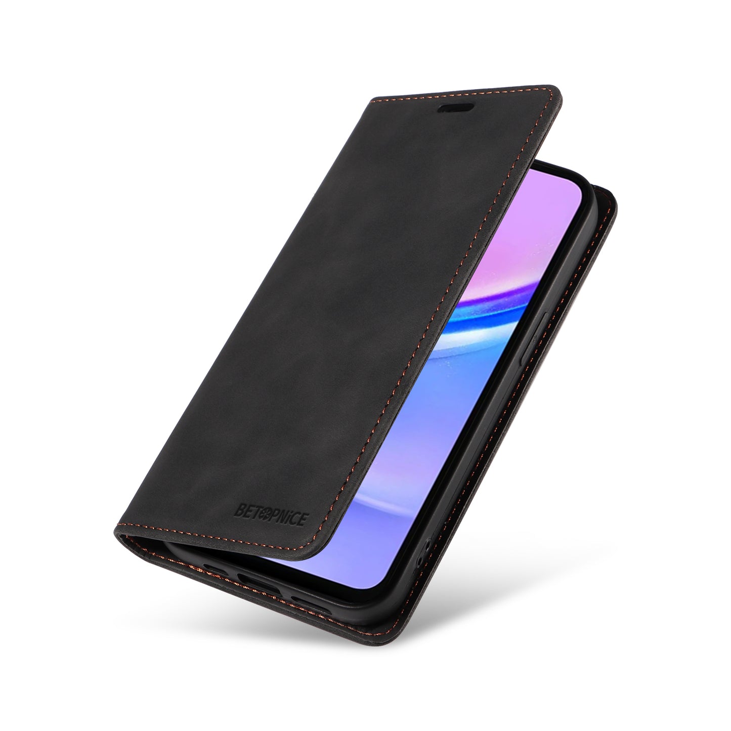 BETOPNICE 003 For Samsung Galaxy A16 5G / A16 4G Stand Case Anti-Scratch Leather Wallet Phone Cover - Black