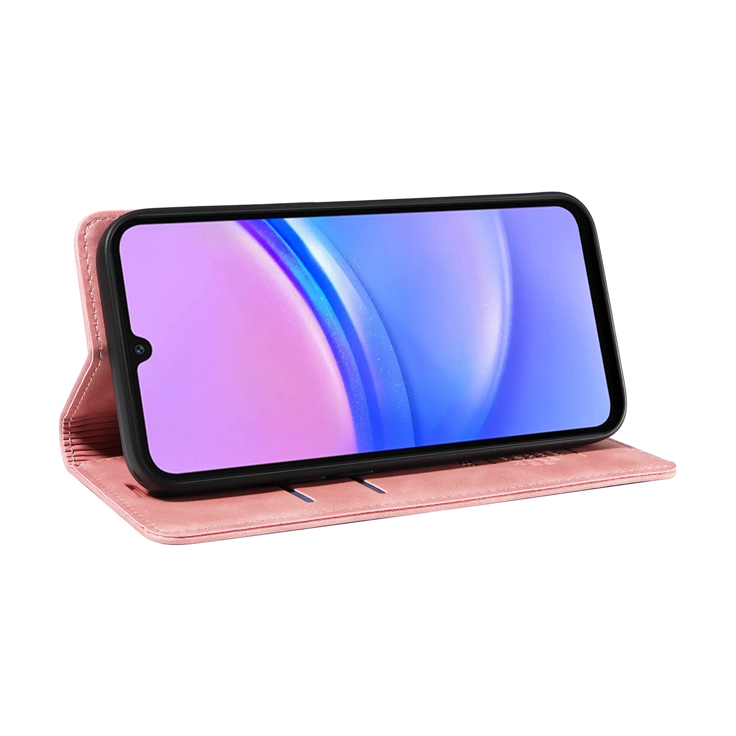 BETOPNICE 003 For Samsung Galaxy A16 5G / A16 4G Stand Case Anti-Scratch Leather Wallet Phone Cover - Pink