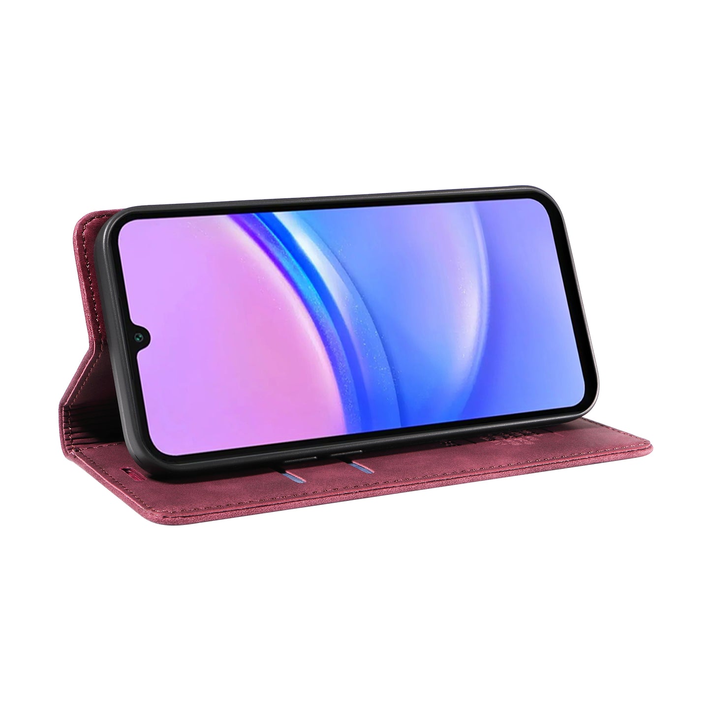BETOPNICE 003 For Samsung Galaxy A16 5G / A16 4G Stand Case Anti-Scratch Leather Wallet Phone Cover - Red