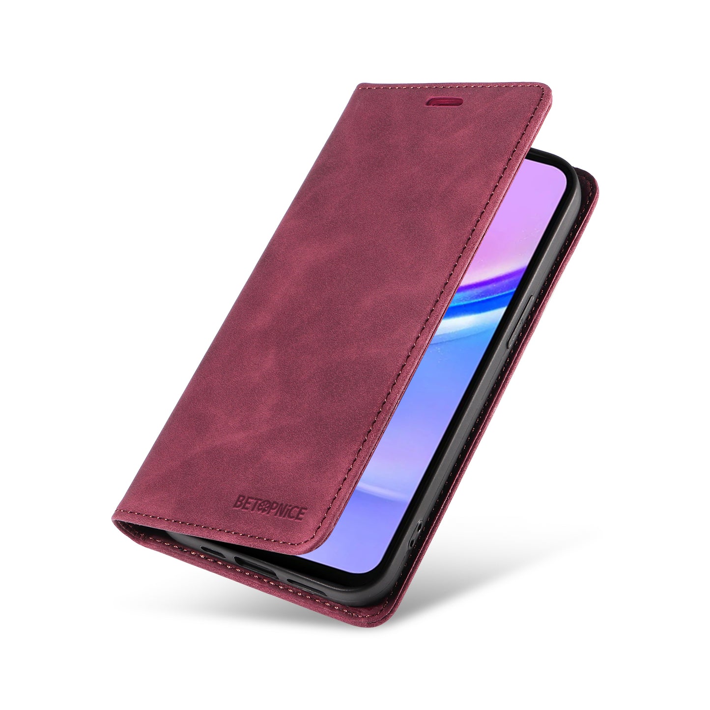 BETOPNICE 003 For Samsung Galaxy A16 5G / A16 4G Stand Case Anti-Scratch Leather Wallet Phone Cover - Red