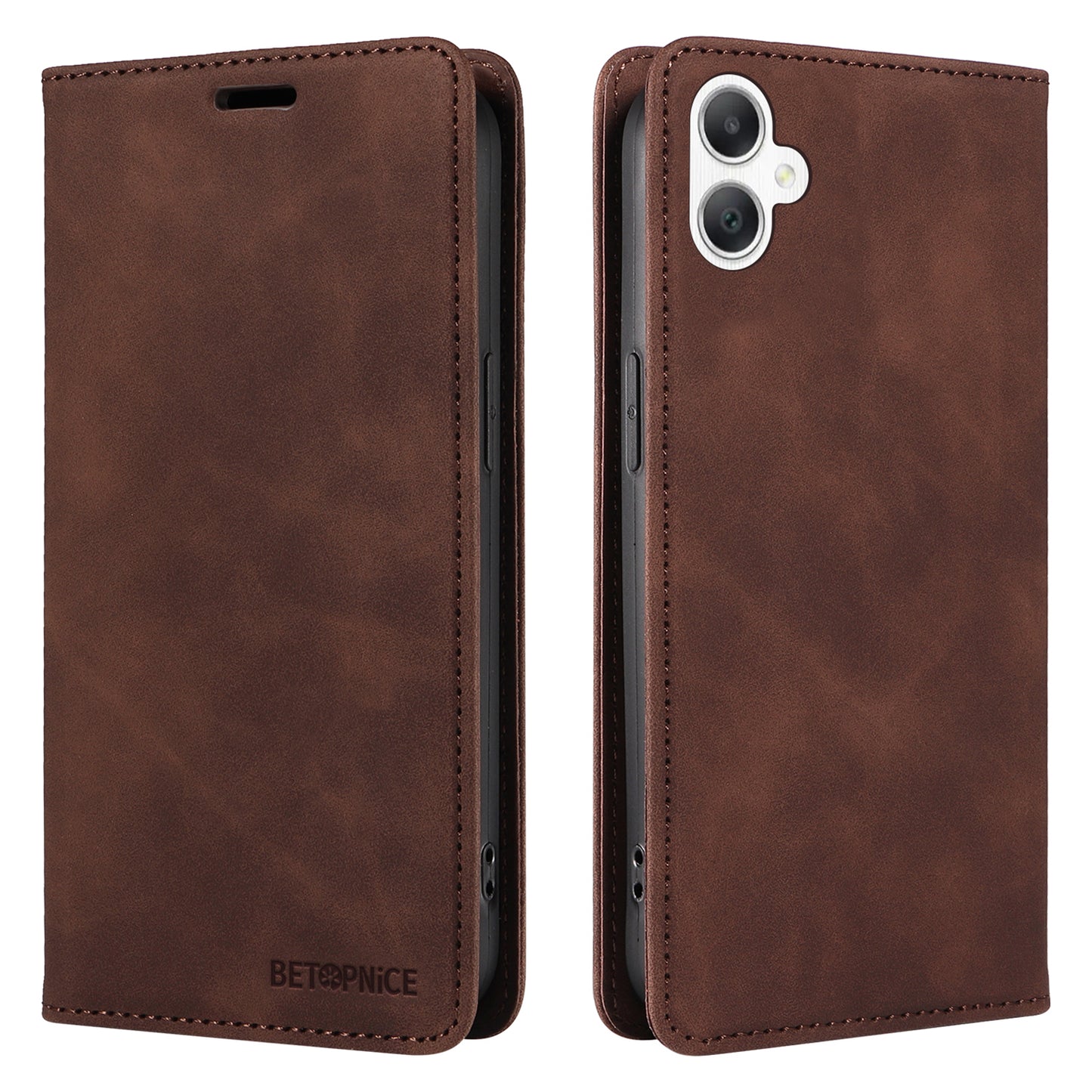 BETOPNICE 003 For Samsung Galaxy A06 Wallet Case Leather Phone Cover with Stand - Brown
