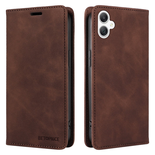 BETOPNICE 003 For Samsung Galaxy A06 Wallet Case Leather Phone Cover with Stand - Brown