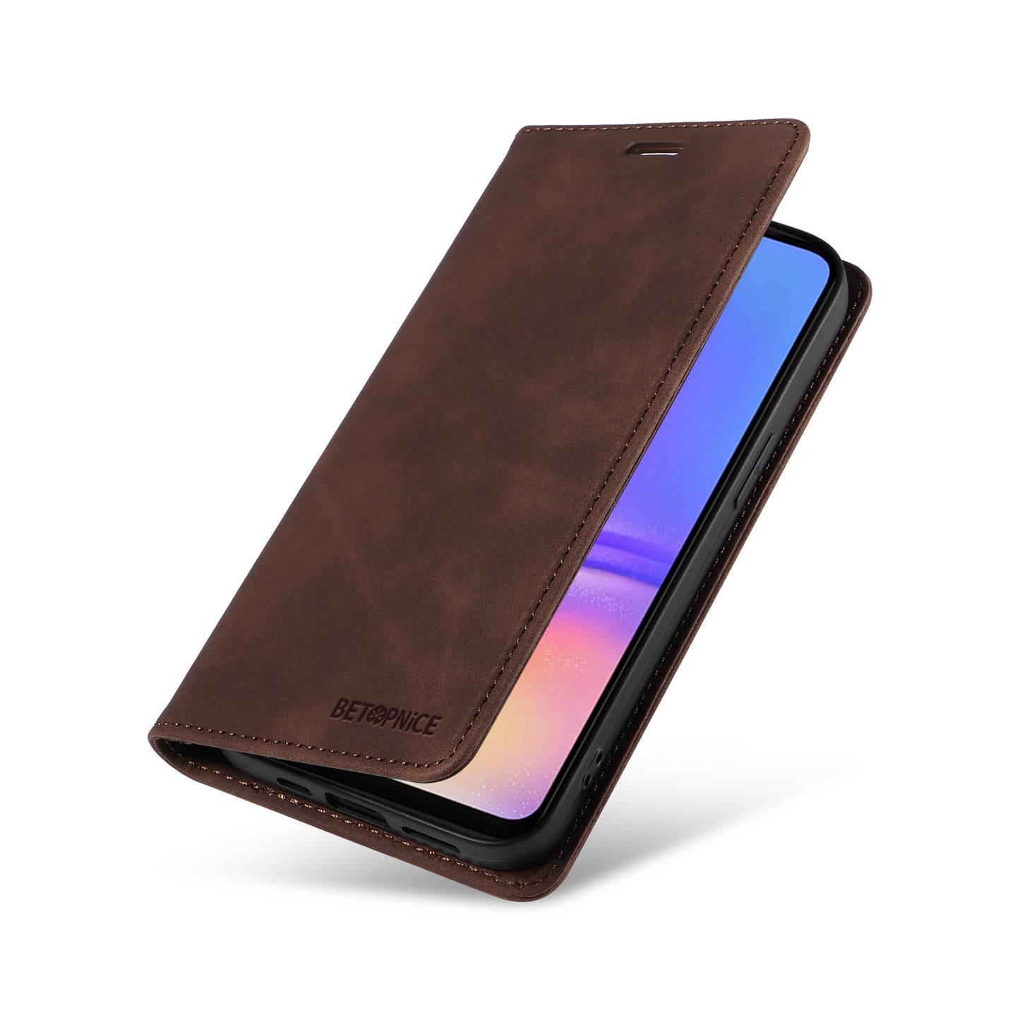 BETOPNICE 003 For Samsung Galaxy A06 Wallet Case Leather Phone Cover with Stand - Brown
