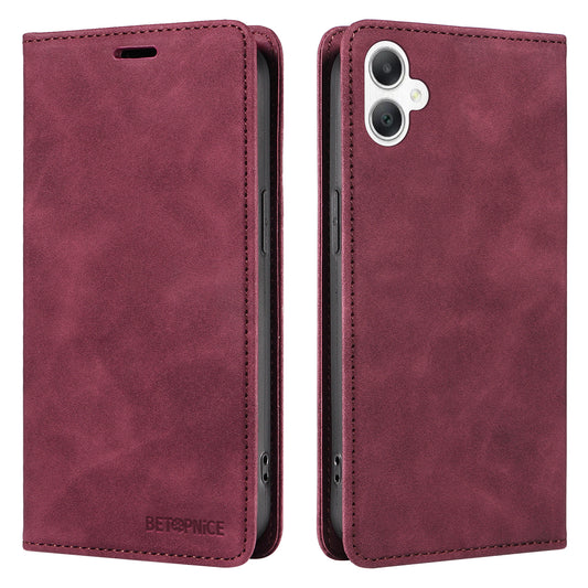 BETOPNICE 003 For Samsung Galaxy A06 Wallet Case Leather Phone Cover with Stand - Red