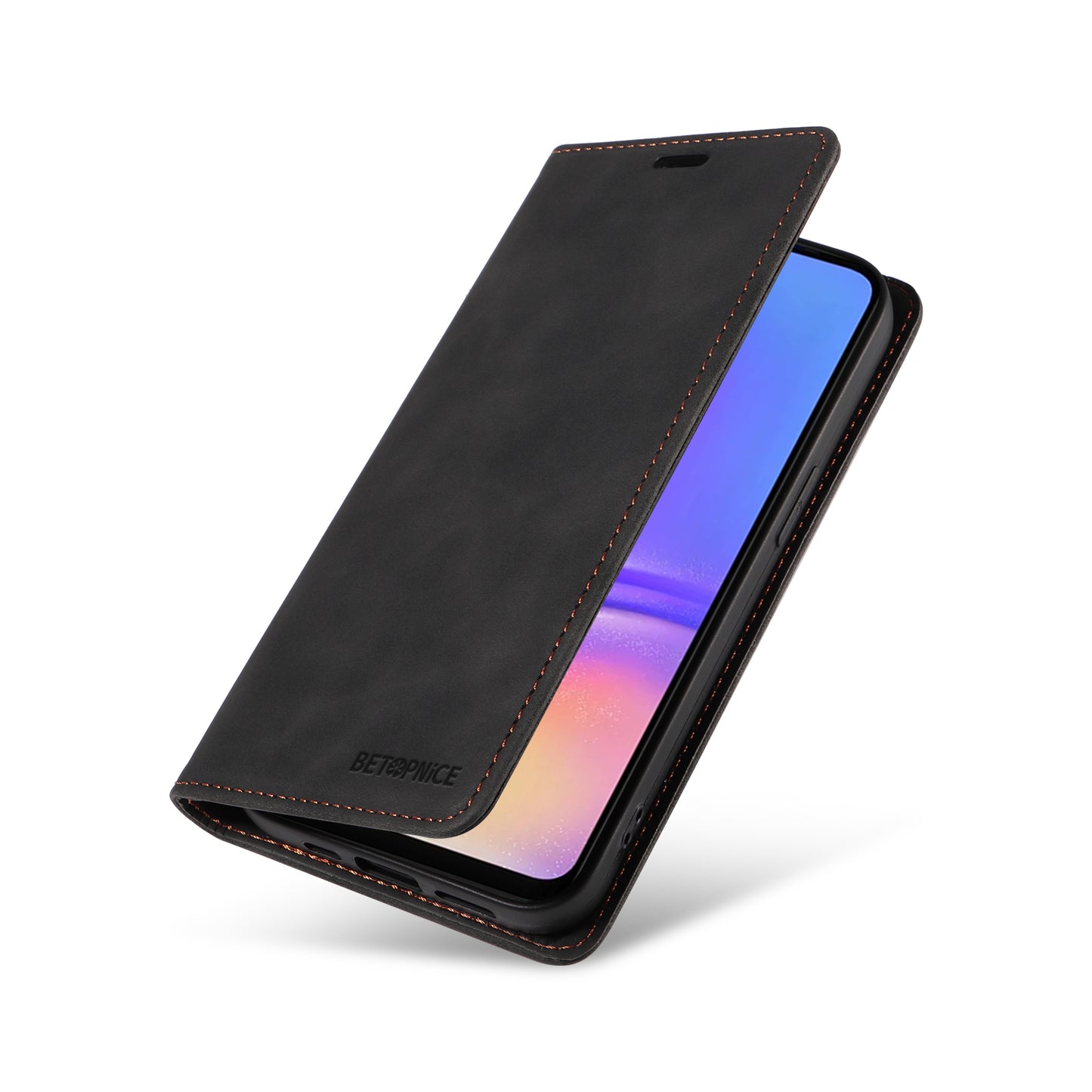 BETOPNICE 003 For Samsung Galaxy A06 Wallet Case Leather Phone Cover with Stand - Black