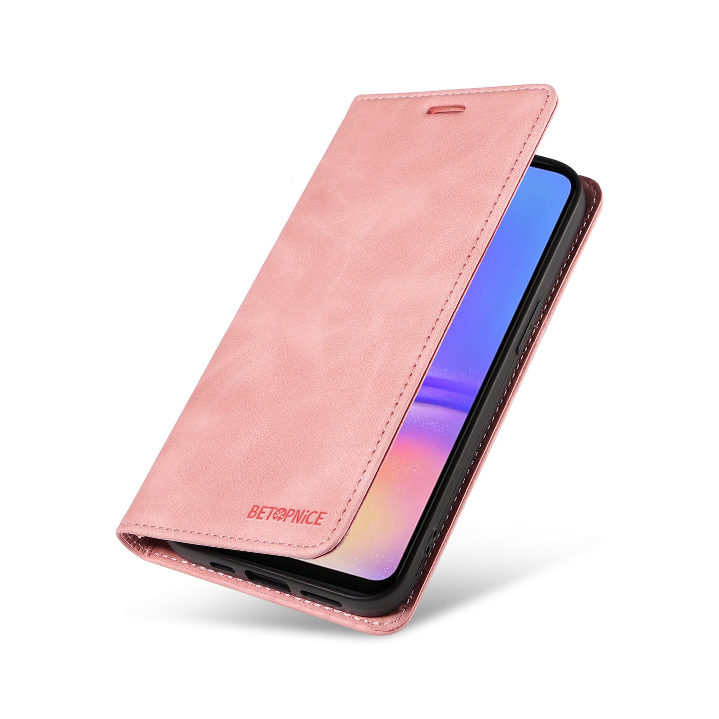 BETOPNICE 003 For Samsung Galaxy A06 Wallet Case Leather Phone Cover with Stand - Pink