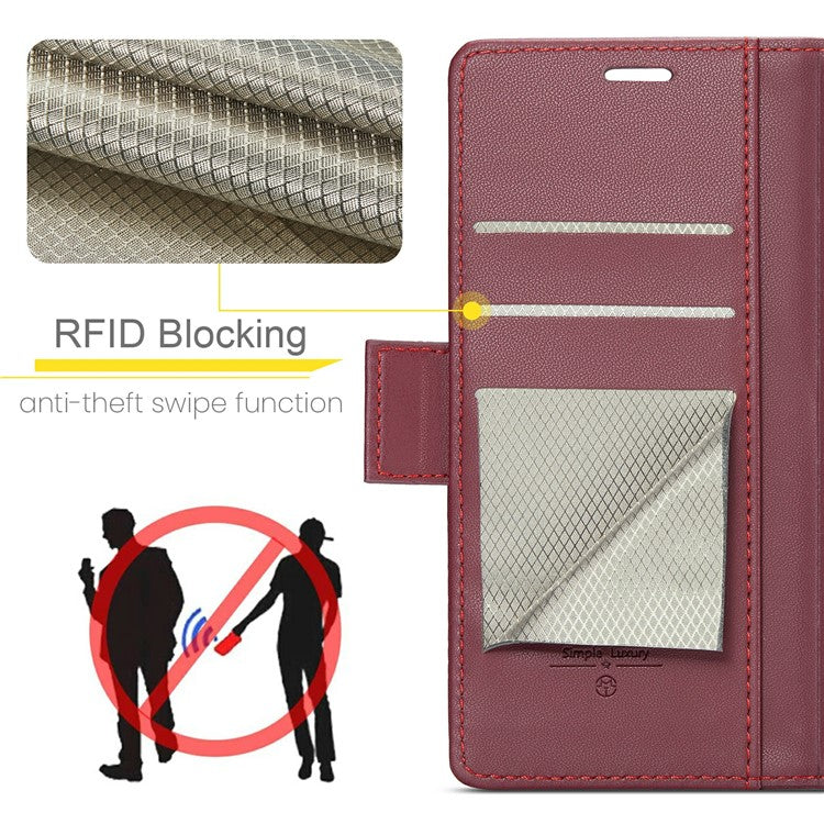 CASEME 023 Series For Google Pixel 9 Pro XL Case RFID Blocking Glossy Stand Phone Cover - Red