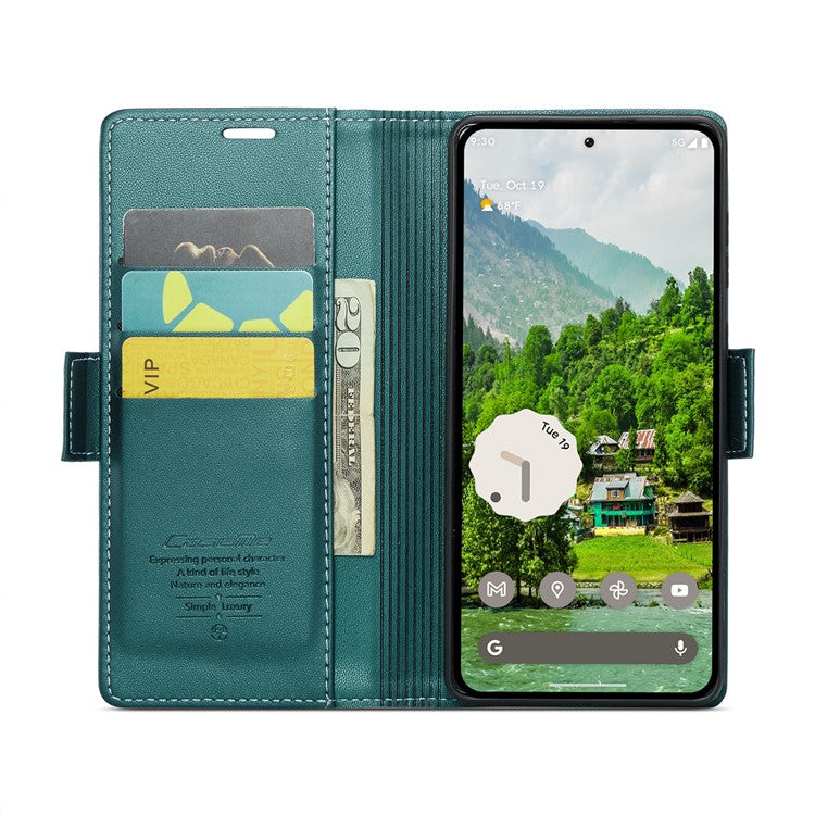 CASEME 023 Series For Google Pixel 9 Pro XL Case RFID Blocking Glossy Stand Phone Cover - Green