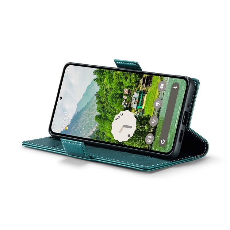 CASEME 023 Series For Google Pixel 9 Pro XL Case RFID Blocking Glossy Stand Phone Cover - Green