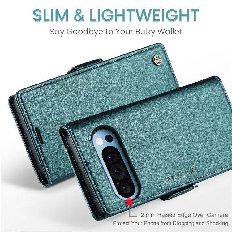 CASEME 023 Series For Google Pixel 9 Pro XL Case RFID Blocking Glossy Stand Phone Cover - Green