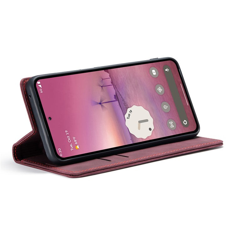 CASEME 013 Series For Google Pixel 9 Pro XL Case Card Holder Stand Leather Phone Cover - Red