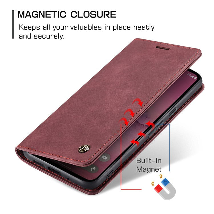 CASEME 013 Series For Google Pixel 9 Pro XL Case Card Holder Stand Leather Phone Cover - Red