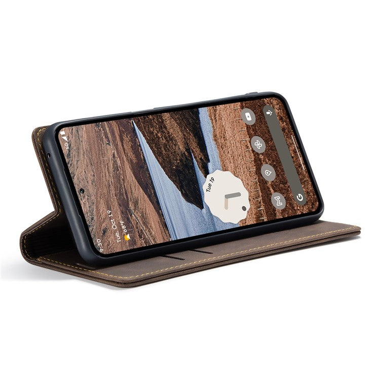 CASEME 013 Series For Google Pixel 9 Pro XL Case Card Holder Stand Leather Phone Cover - Coffee