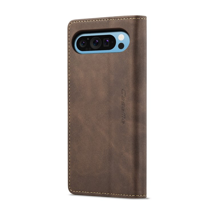 CASEME 013 Series For Google Pixel 9 Pro XL Case Card Holder Stand Leather Phone Cover - Coffee
