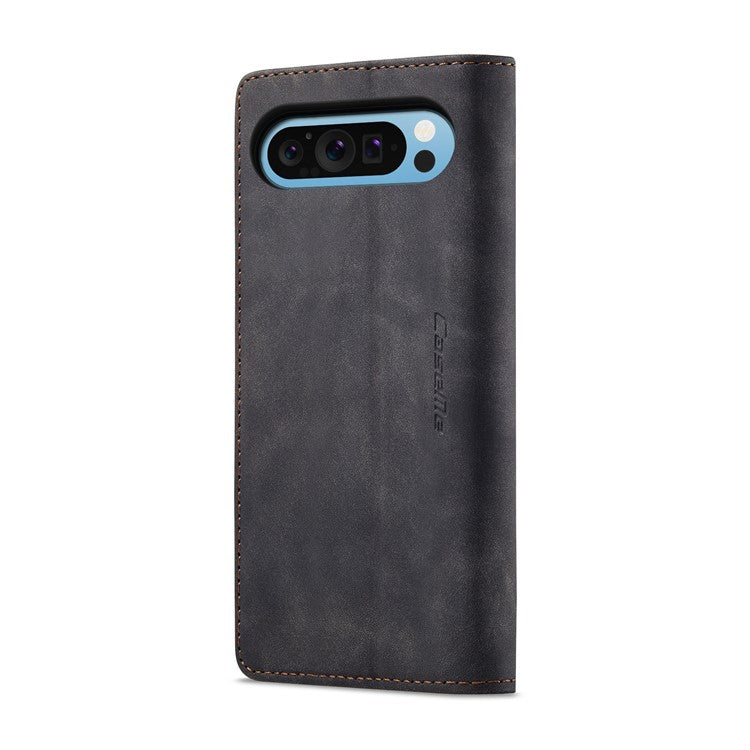 CASEME 013 Series For Google Pixel 9 Pro XL Case Card Holder Stand Leather Phone Cover - Black