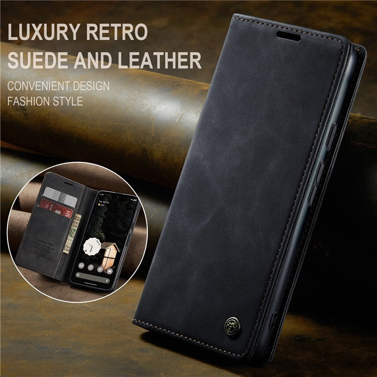 CASEME 013 Series For Google Pixel 9 Pro XL Case Card Holder Stand Leather Phone Cover - Black