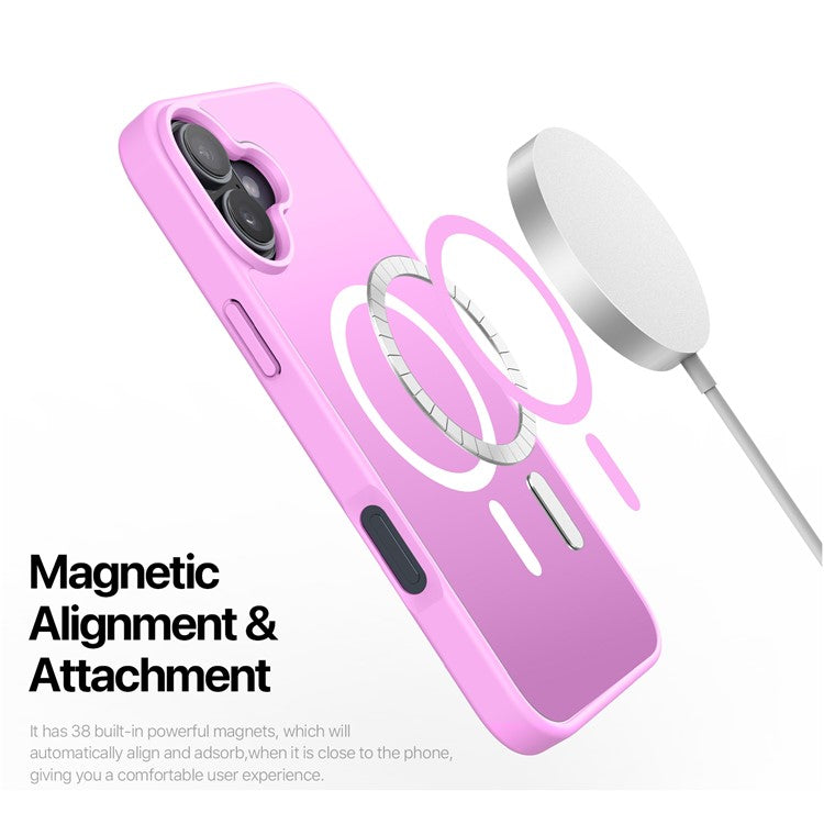 DUX DUCIS Yind Series For iPhone 16 Plus Case Compatible with MagSafe PC+TPU Matte Phone Cover - Rose Pink