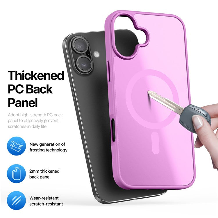 DUX DUCIS Yind Series For iPhone 16 Plus Case Compatible with MagSafe PC+TPU Matte Phone Cover - Rose Pink