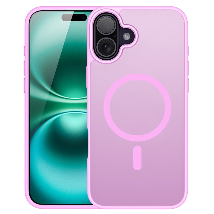 DUX DUCIS Yind Series For iPhone 16 Matte Case Compatible with MagSafe PC+TPU Phone Cover - Rose Pink