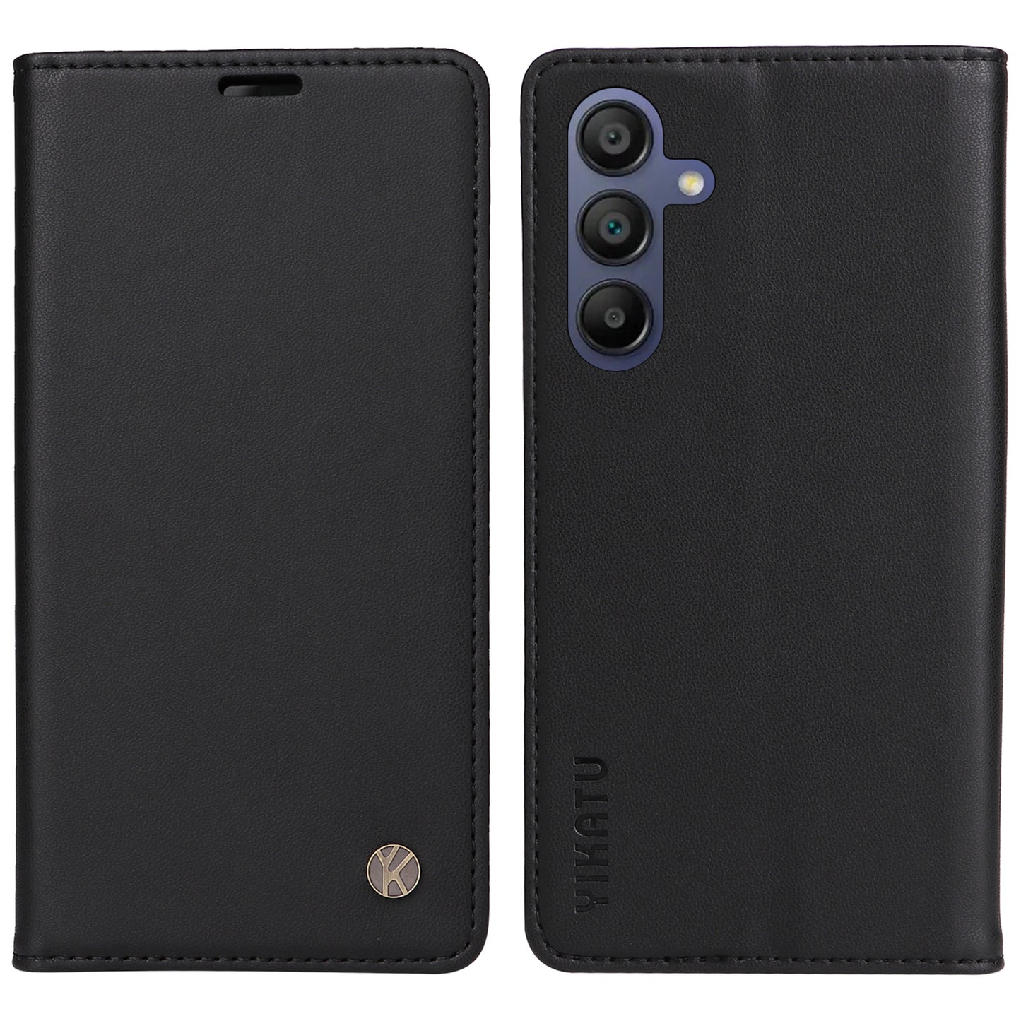 YIKATU YK-001 For Samsung Galaxy A16 5G / A16 4G Case Stand Leather Phone Cover Strong Magnetic Closure - Black