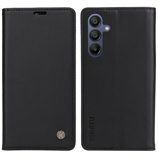 YIKATU YK-001 For Samsung Galaxy A16 5G / A16 4G Case Stand Leather Phone Cover Strong Magnetic Closure - Black