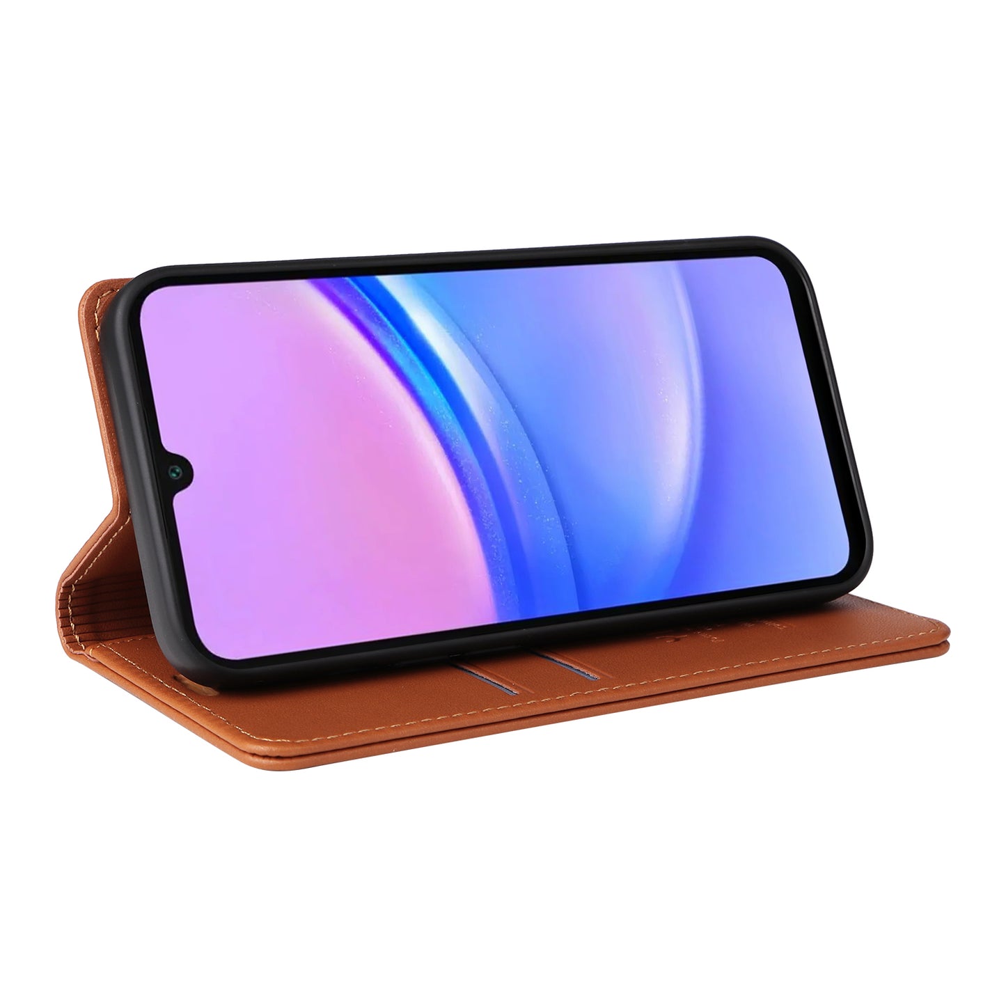 YIKATU YK-001 For Samsung Galaxy A16 5G / A16 4G Case Stand Leather Phone Cover Strong Magnetic Closure - Brown