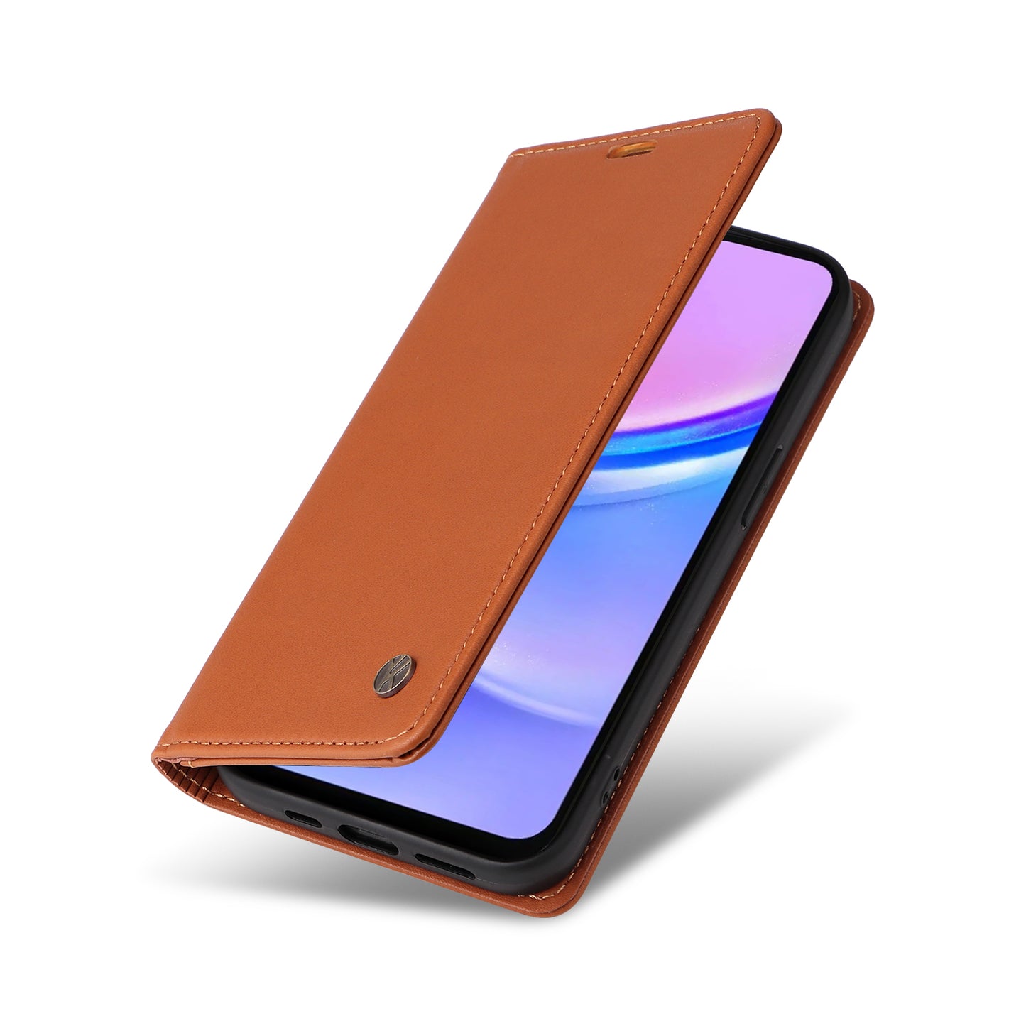YIKATU YK-001 For Samsung Galaxy A16 5G / A16 4G Case Stand Leather Phone Cover Strong Magnetic Closure - Brown