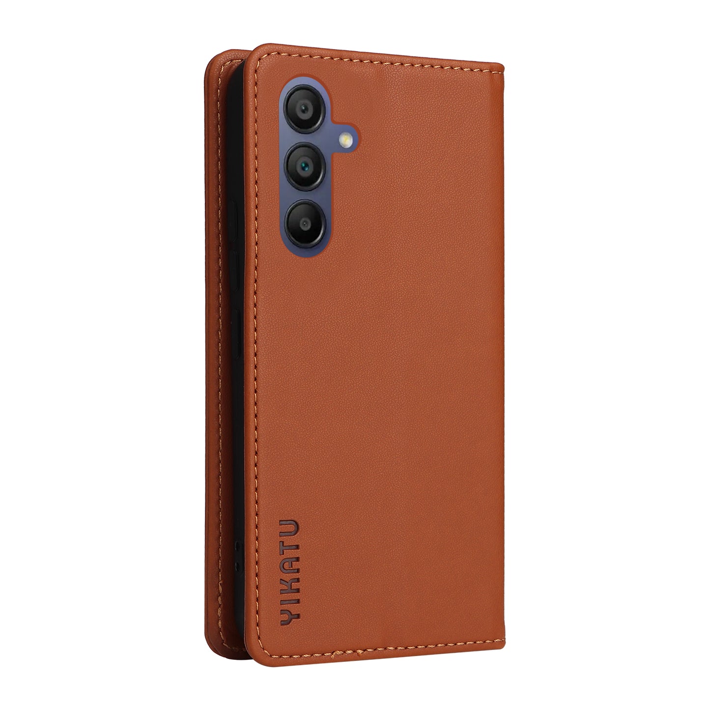 YIKATU YK-001 For Samsung Galaxy A16 5G / A16 4G Case Stand Leather Phone Cover Strong Magnetic Closure - Brown