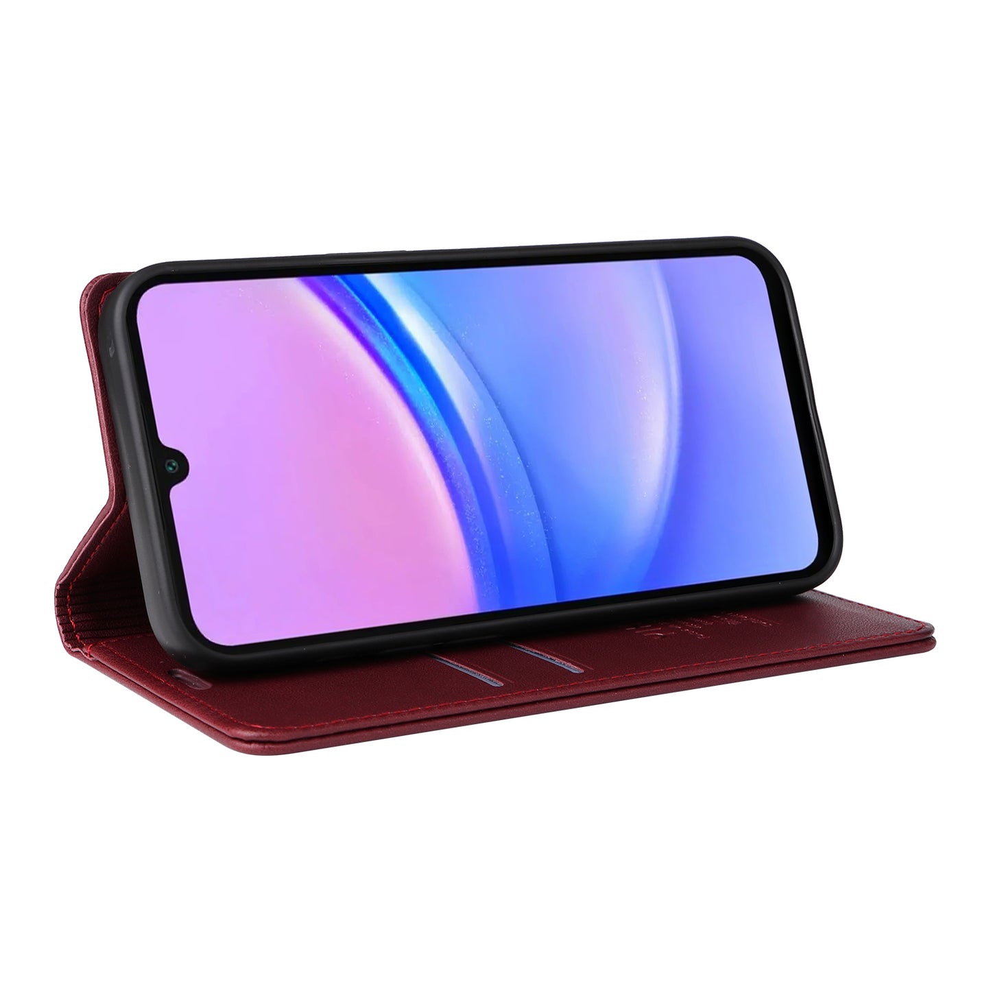 YIKATU YK-001 For Samsung Galaxy A16 5G / A16 4G Case Stand Leather Phone Cover Strong Magnetic Closure - Wine Red