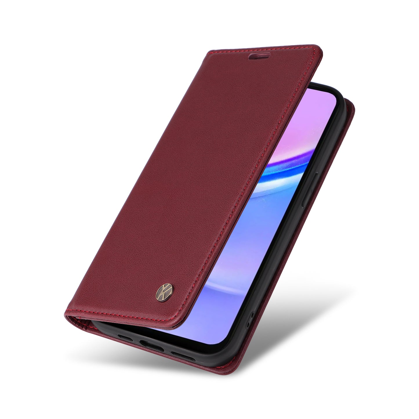 YIKATU YK-001 For Samsung Galaxy A16 5G / A16 4G Case Stand Leather Phone Cover Strong Magnetic Closure - Wine Red
