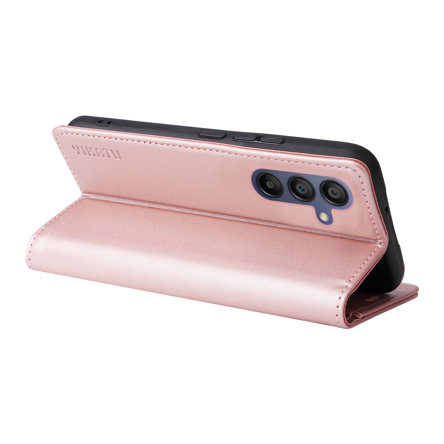 YIKATU YK-001 For Samsung Galaxy A16 5G / A16 4G Case Stand Leather Phone Cover Strong Magnetic Closure - Rose Gold