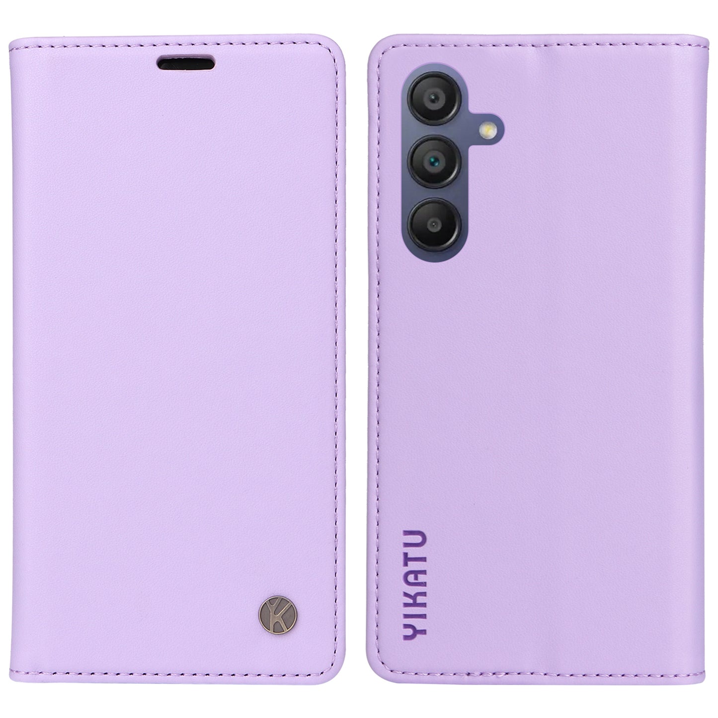 YIKATU YK-001 For Samsung Galaxy A16 5G / A16 4G Case Stand Leather Phone Cover Strong Magnetic Closure - Light Purple