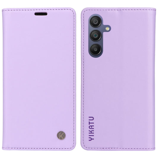 YIKATU YK-001 For Samsung Galaxy A16 5G / A16 4G Case Stand Leather Phone Cover Strong Magnetic Closure - Light Purple