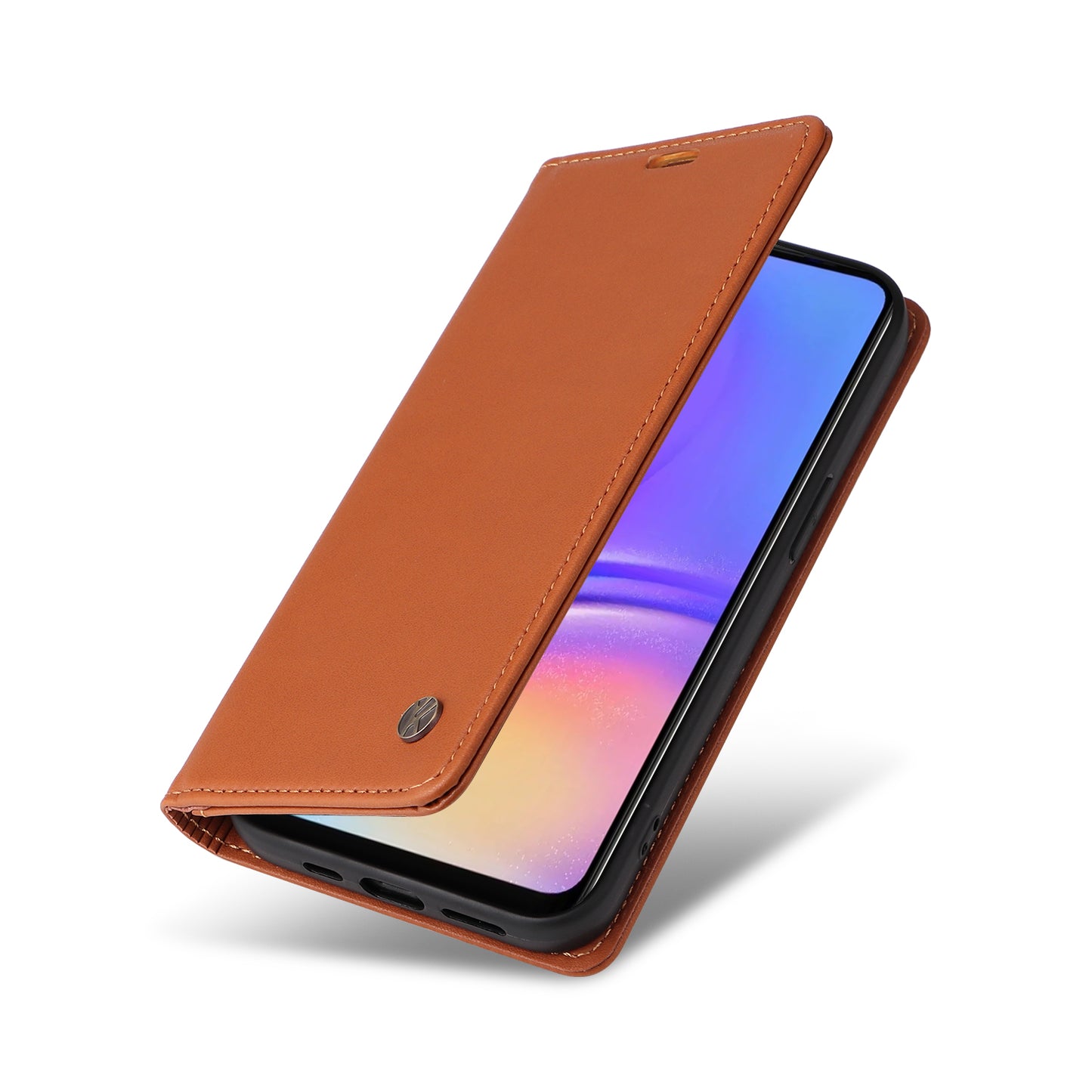 YIKATU YK-001 For Samsung Galaxy A06 Case Stand Leather Phone Cover Strong Magnetic Closure - Brown