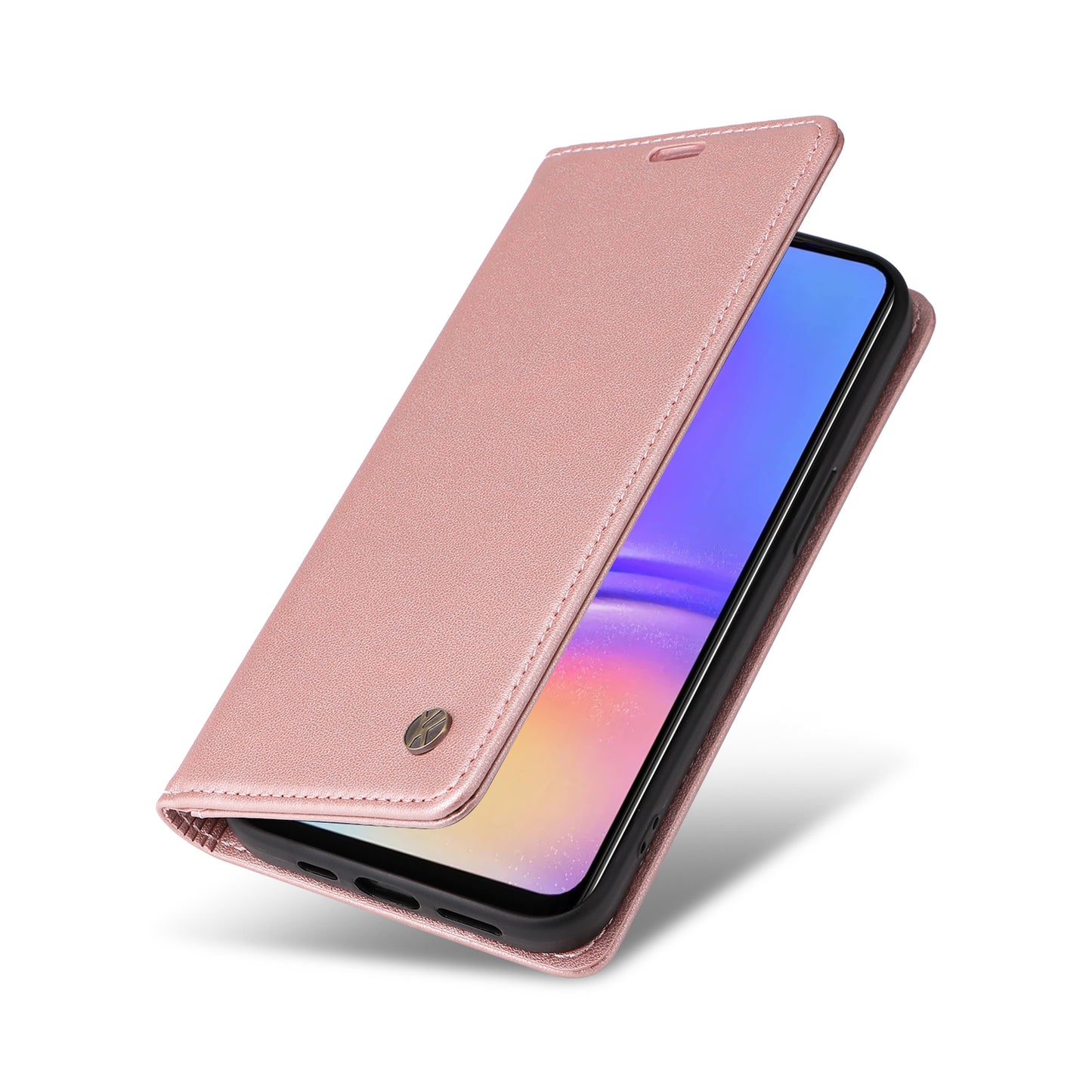 YIKATU YK-001 For Samsung Galaxy A06 Case Stand Leather Phone Cover Strong Magnetic Closure - Rose Gold