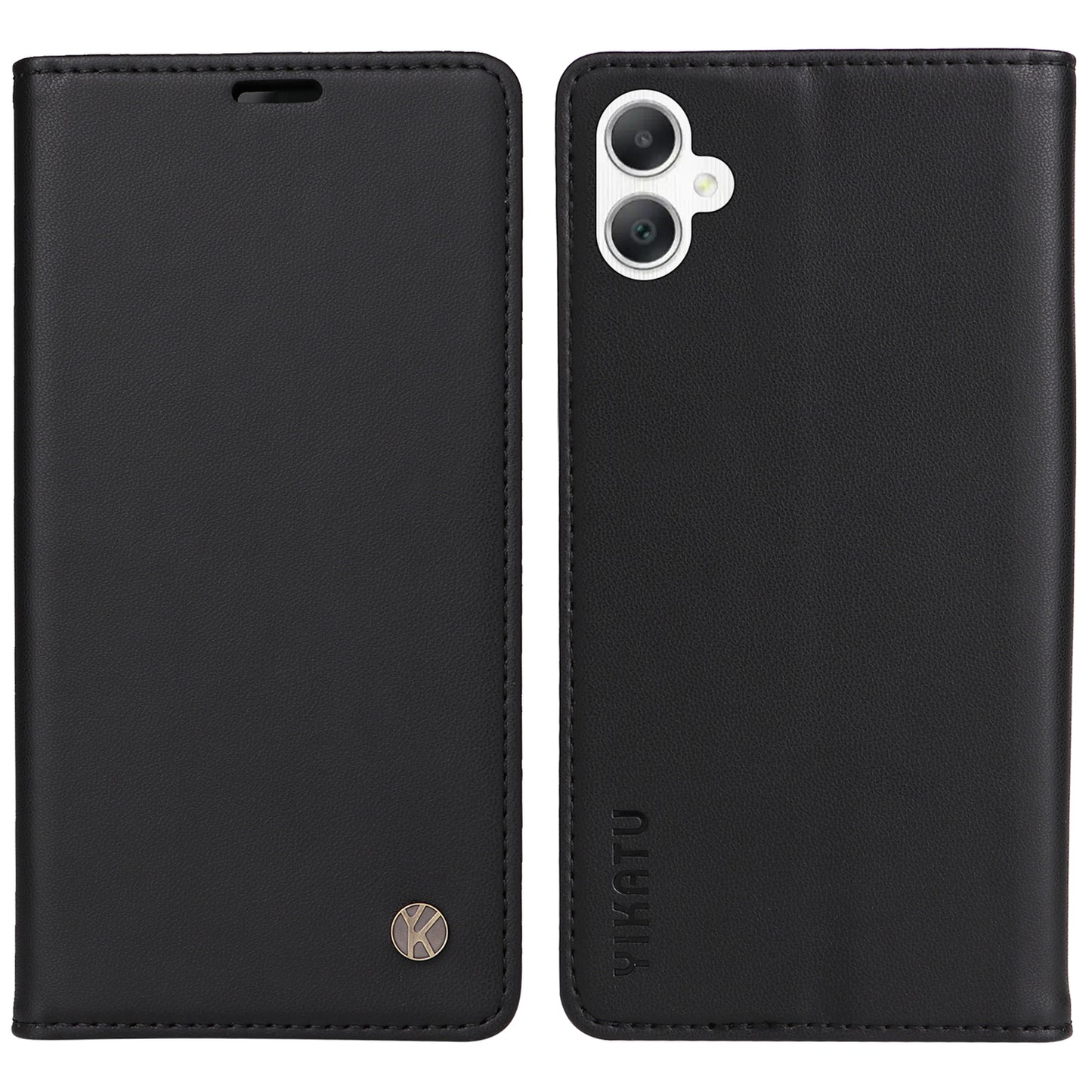 YIKATU YK-001 For Samsung Galaxy A06 Case Stand Leather Phone Cover Strong Magnetic Closure - Black