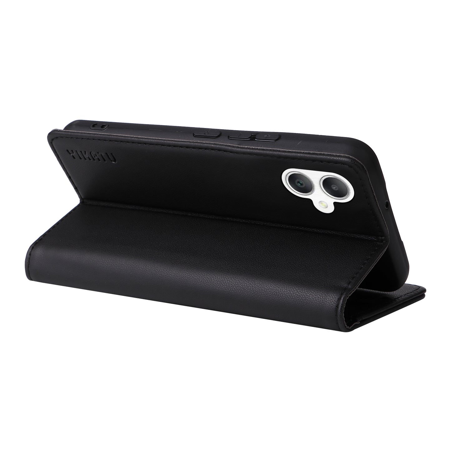 YIKATU YK-001 For Samsung Galaxy A06 Case Stand Leather Phone Cover Strong Magnetic Closure - Black