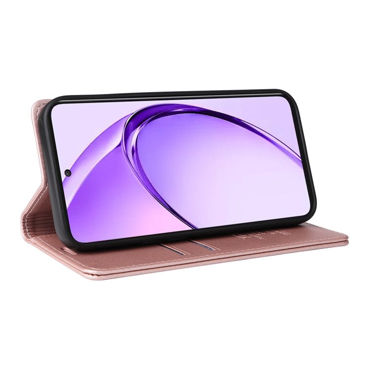YIKATU YK-001 For Oppo A3 Pro (Global) 5G  /  A3 Pro (India) 5G Case Stand Leather Phone Cover Strong Magnetic Closure - Rose Gold
