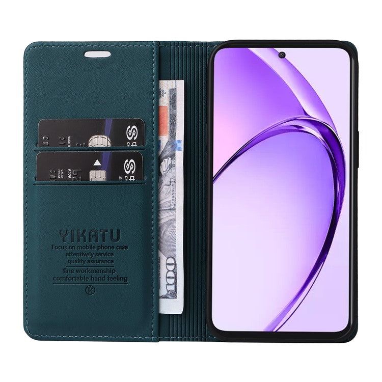 YIKATU YK-001 For Oppo A3 Pro (Global) 5G  /  A3 Pro (India) 5G Case Stand Leather Phone Cover Strong Magnetic Closure - Green