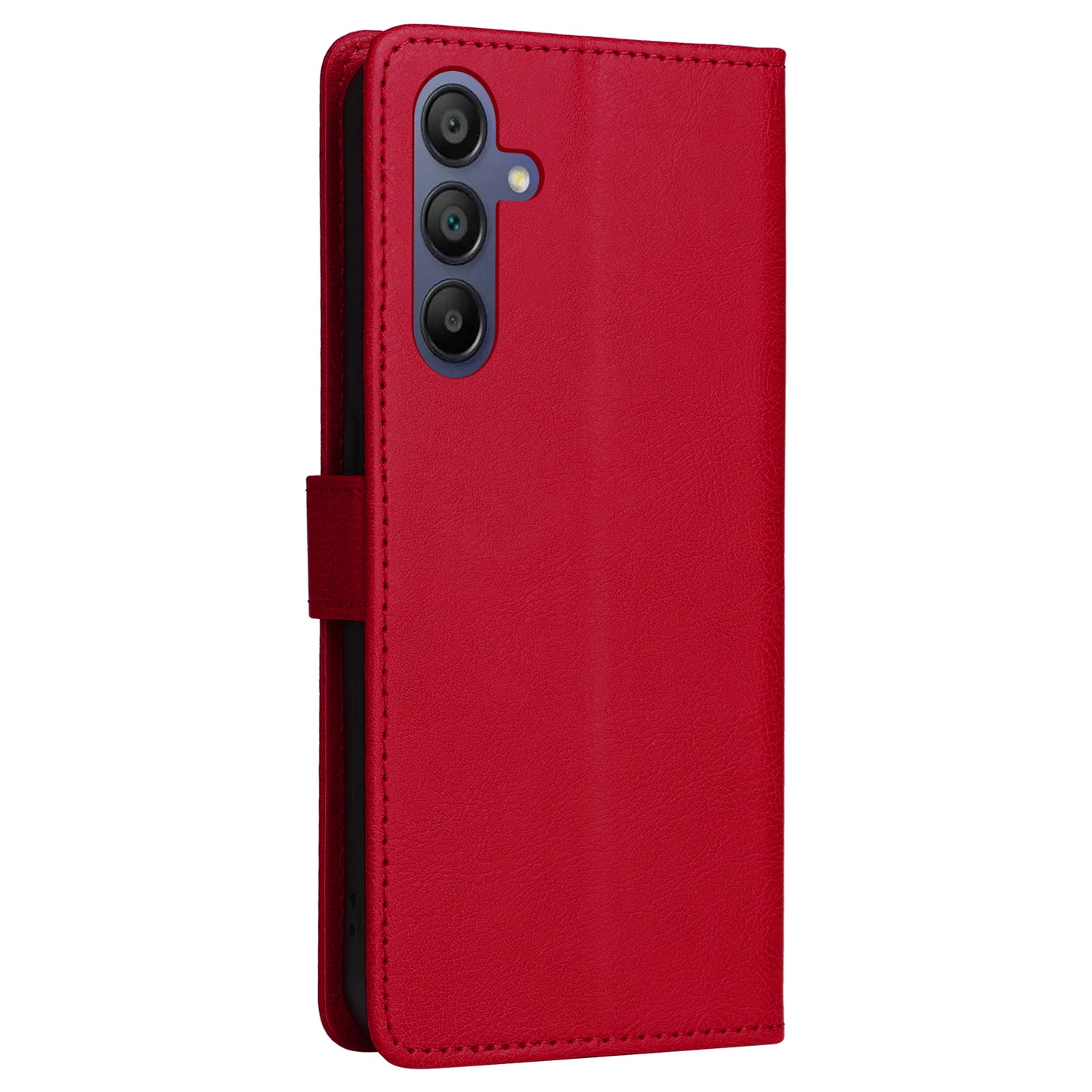 KT Leather Series-2 for Samsung Galaxy A16 5G / A16 4G Case Solid Color Leather Phone Cover Wallet Stand - Red