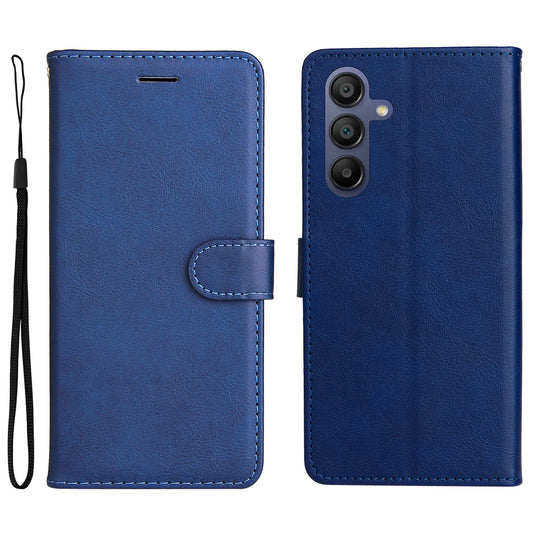 KT Leather Series-2 for Samsung Galaxy A16 5G / A16 4G Case Solid Color Leather Phone Cover Wallet Stand - Blue
