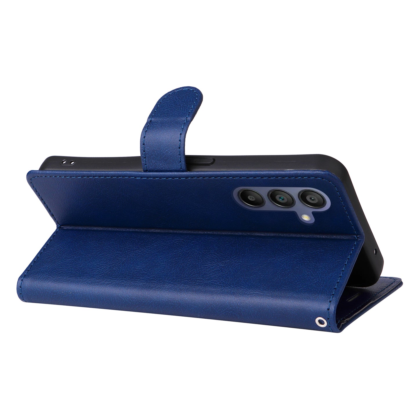 KT Leather Series-2 for Samsung Galaxy A16 5G / A16 4G Case Solid Color Leather Phone Cover Wallet Stand - Blue