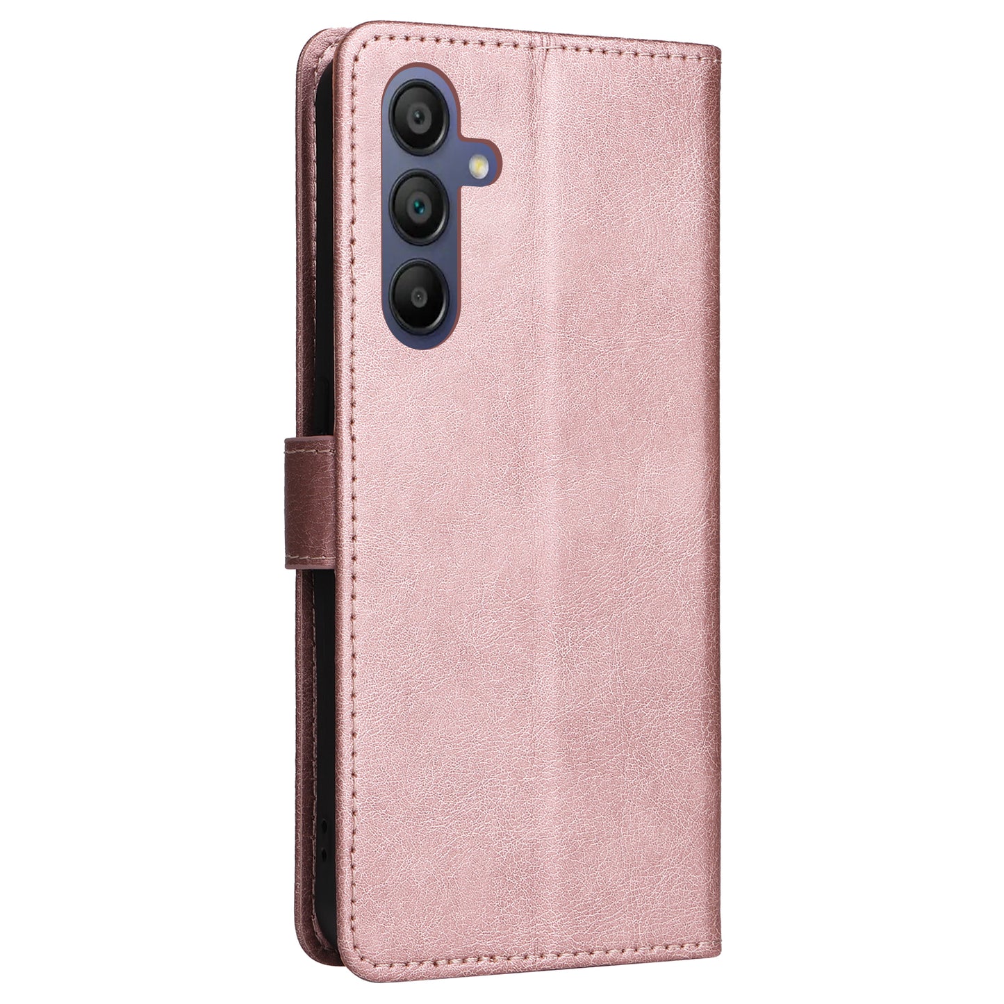 KT Leather Series-2 for Samsung Galaxy A16 5G / A16 4G Case Solid Color Leather Phone Cover Wallet Stand - Rose Gold
