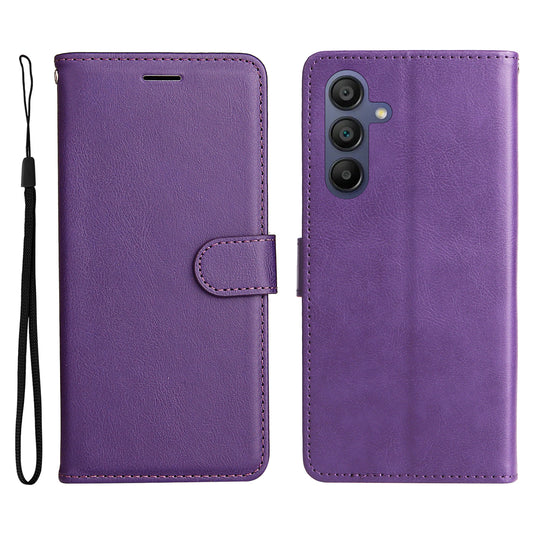 KT Leather Series-2 for Samsung Galaxy A16 5G / A16 4G Case Solid Color Leather Phone Cover Wallet Stand - Purple